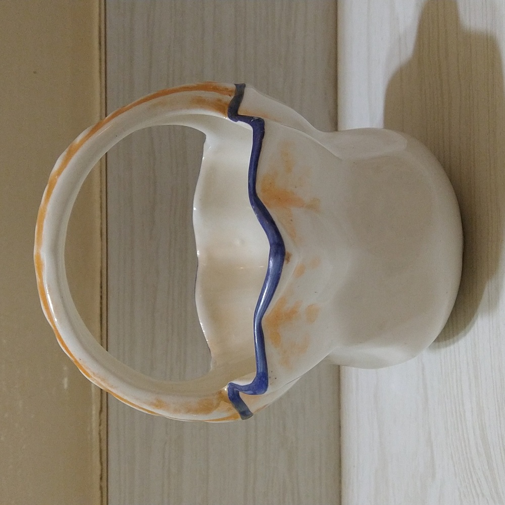 Vintage Czechoslovakia Art Pottery Luster Basket